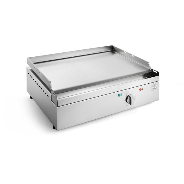 Piastra elettrica PLA.NET Chef 55.EL in acciaio inox AISI 304 su sfondo bianco