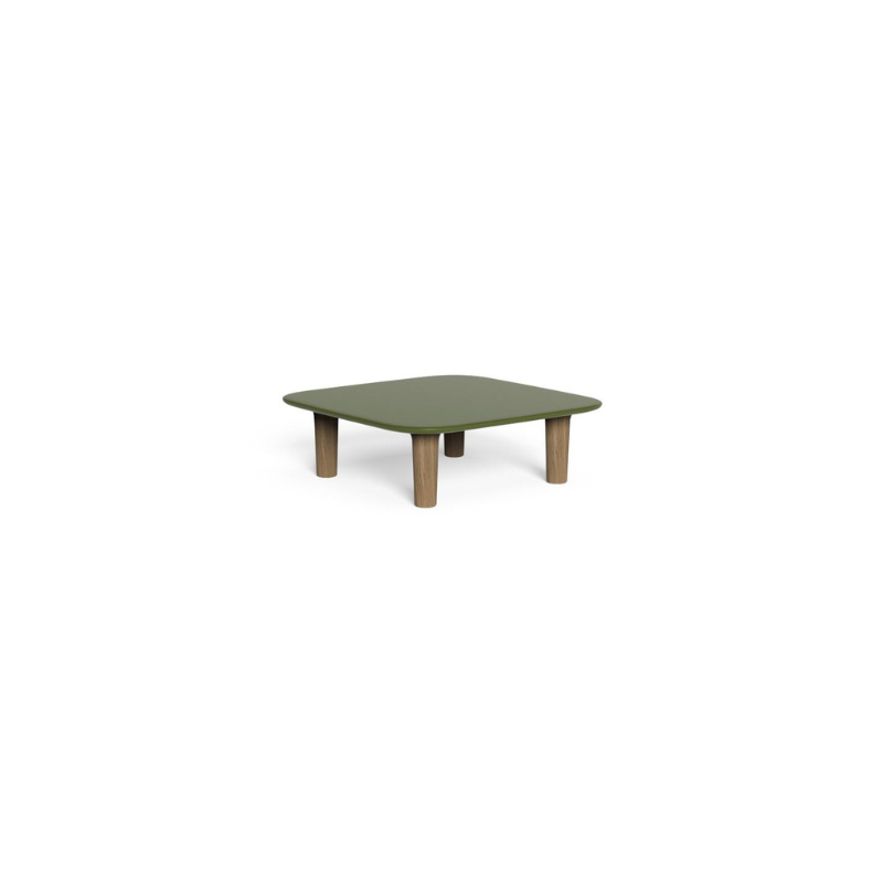 talenti flow tavolo caffè 100x100 teak oliva